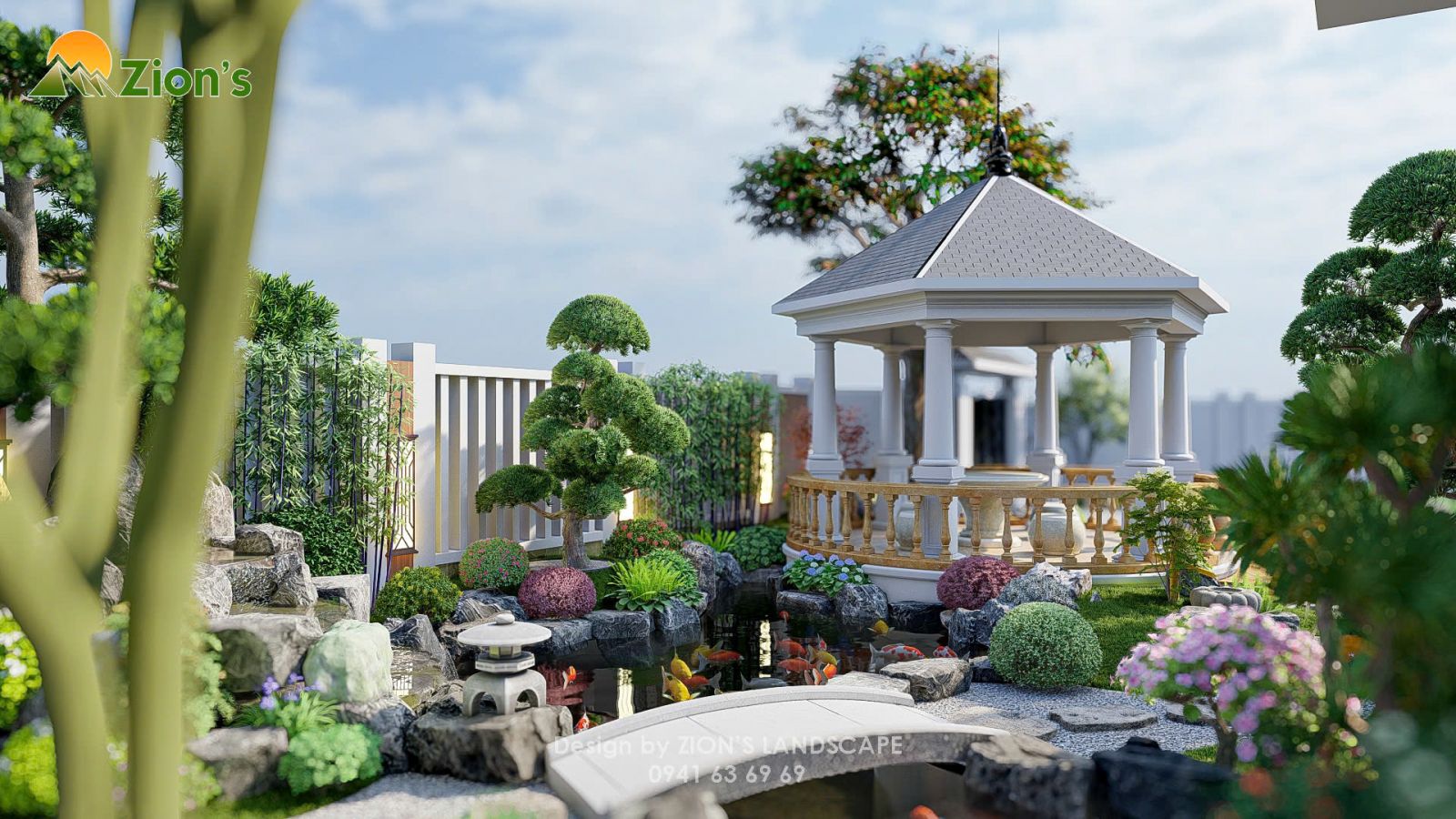 Thiết kế sân vườn Nhật Bản tại Bắc Giang - Zions landscape